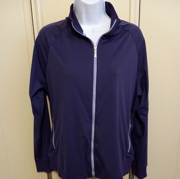 Nike Golf Jacket Womens Large Purple  Dri-Fit Mock Neck Full Zip Long … - Picture 1 of 7